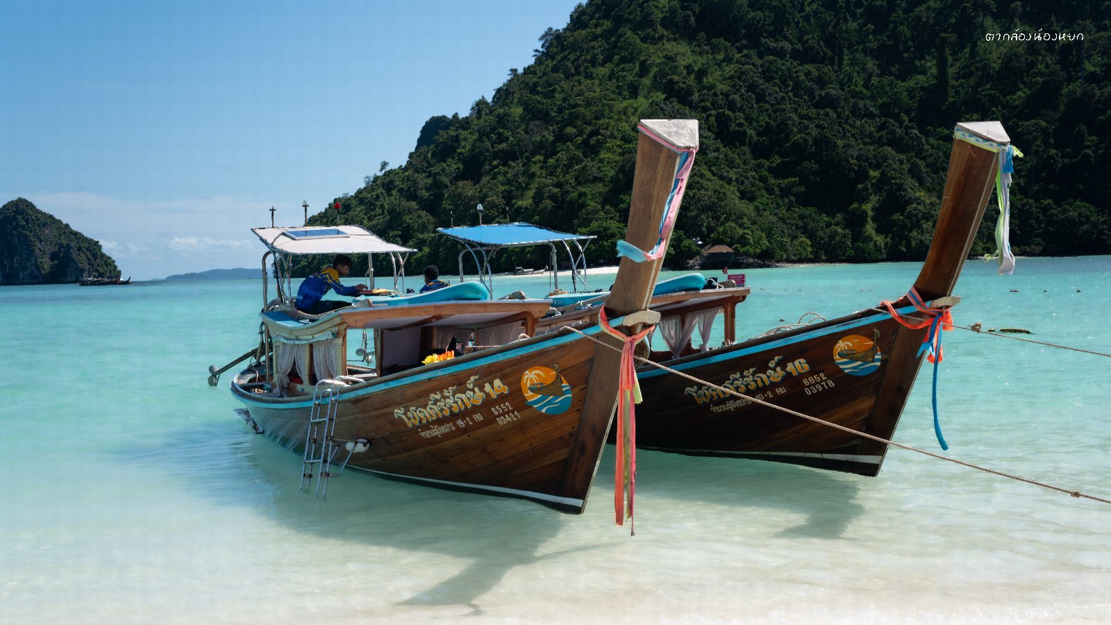 เรือประมงแบบดั้งเดิมจอดริมทราย