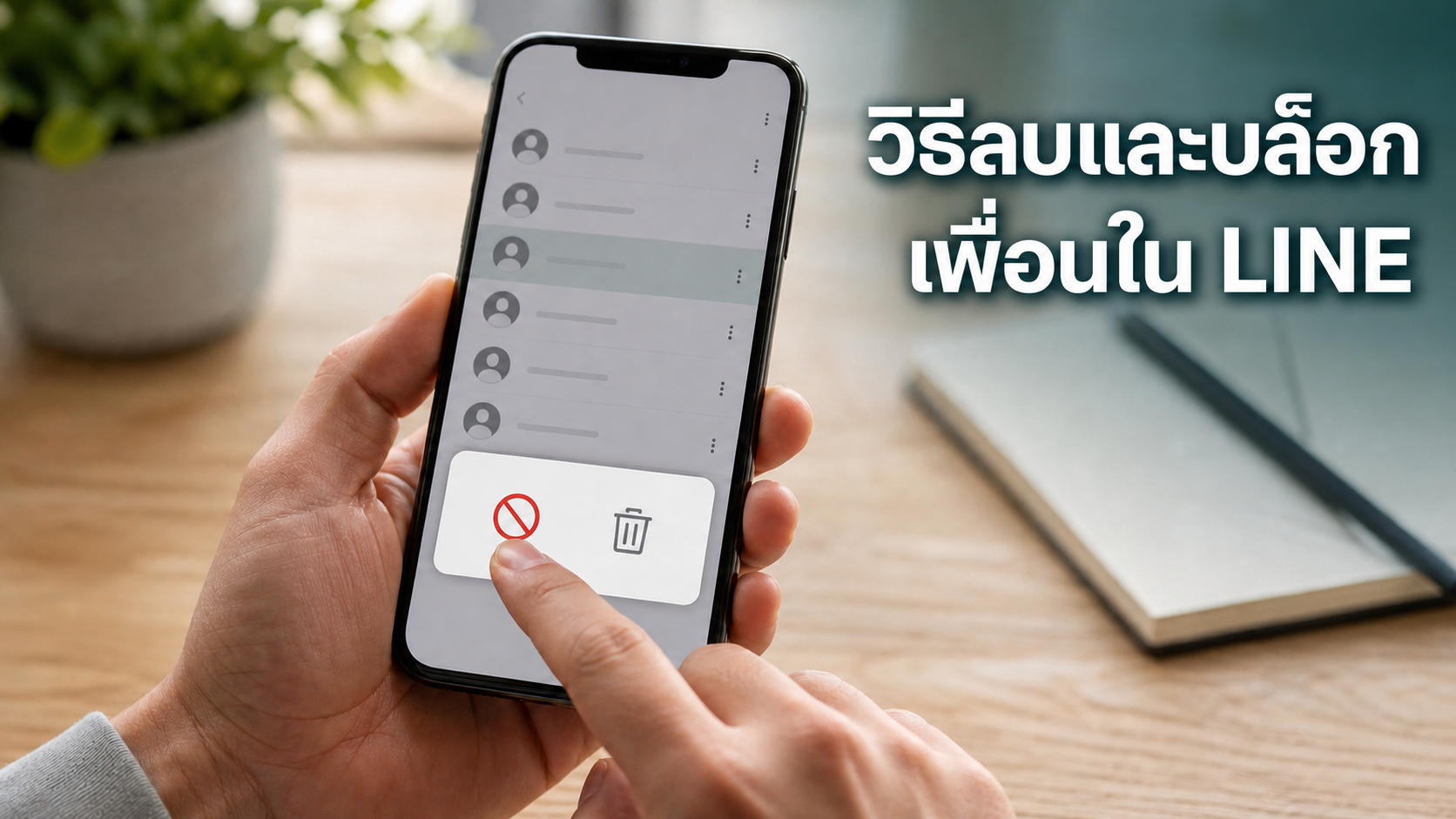 ภาพประกอบวิธีลบและบล็อกเพื่อนใน LINE ที่ไม่ต้องการติดต่อ